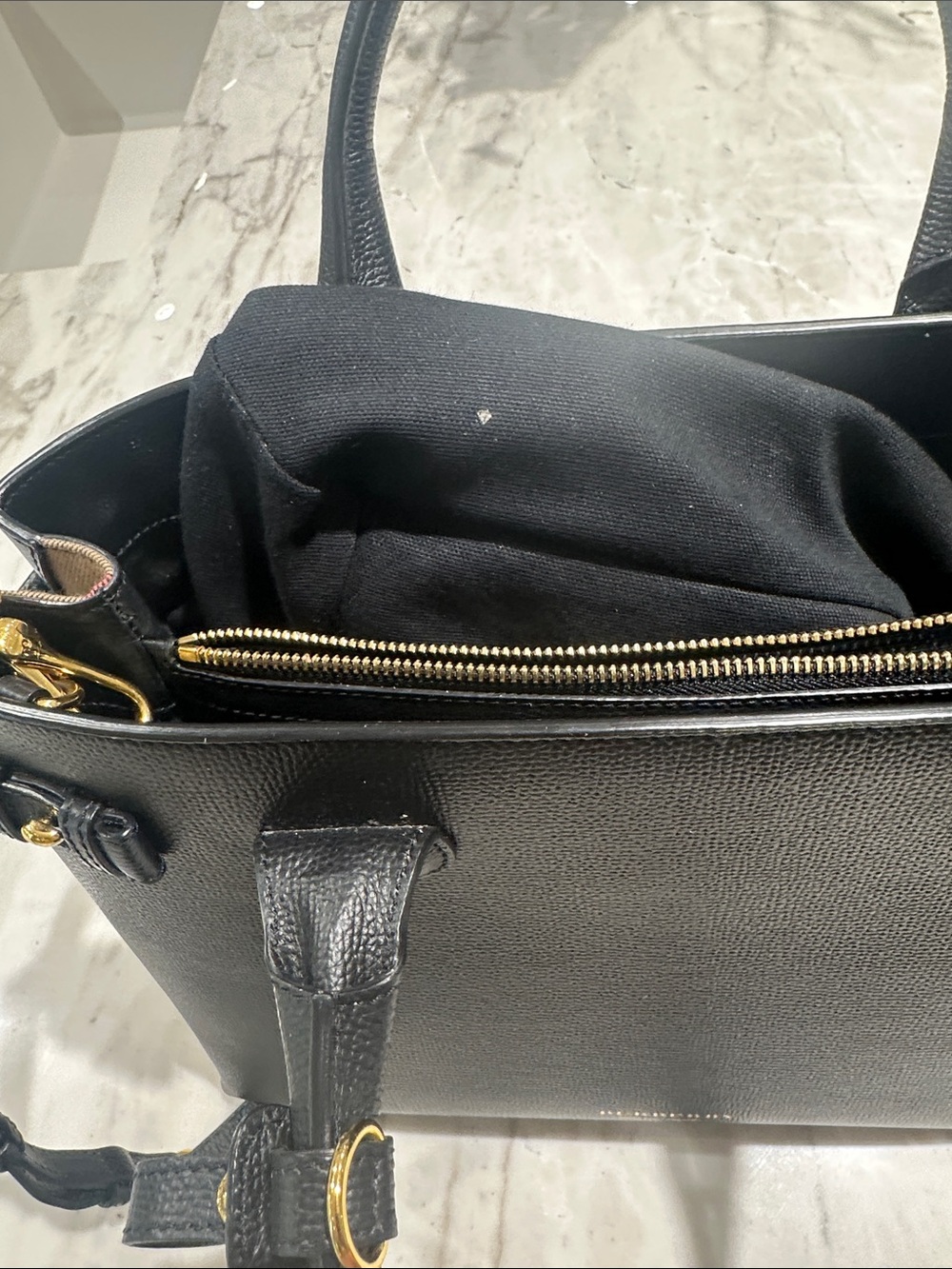 Burberry Black Leather Satchel with Gold Hardware - Picture 14 of 16